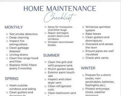 annual home maintenance checklist