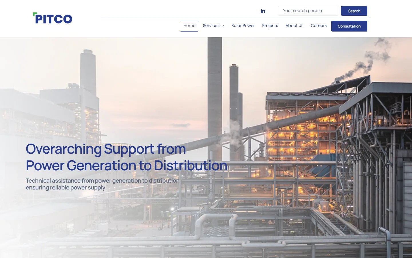 PITCO Pakistan website desktop preview