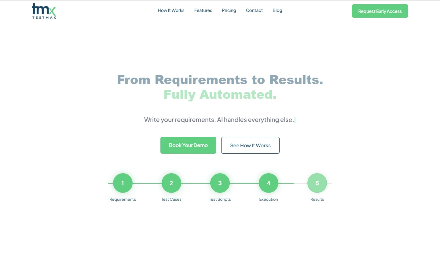 TestMax AI public website desktop preview