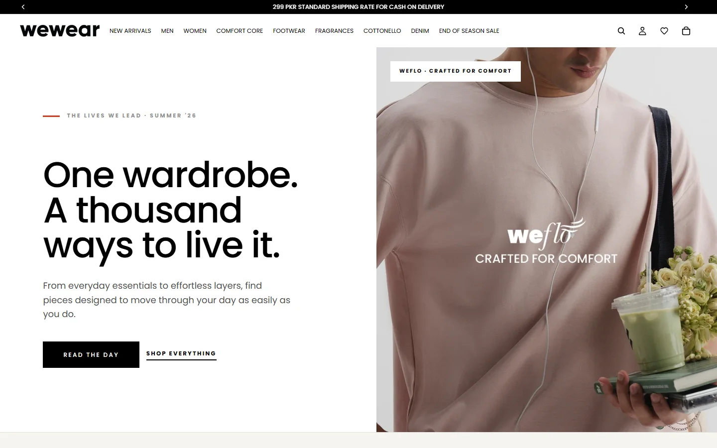 WeWear public website desktop preview